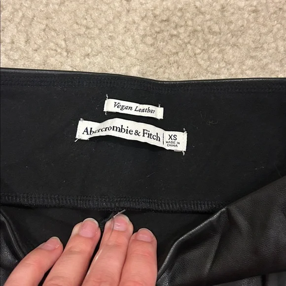 NWT Abercrombie & Fitch Vegan Leather Front Slit Legging Pants
